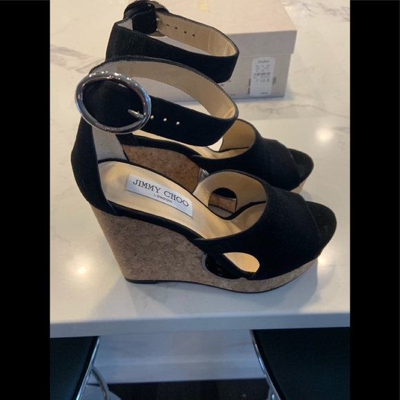 Jimmy Choo Shoes - Jimmy Choo Black Wedge Neyo Sandal